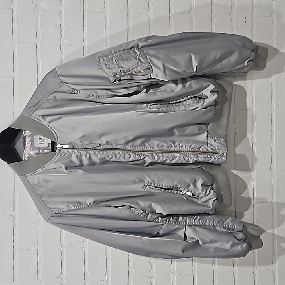Gap silver flight jacket